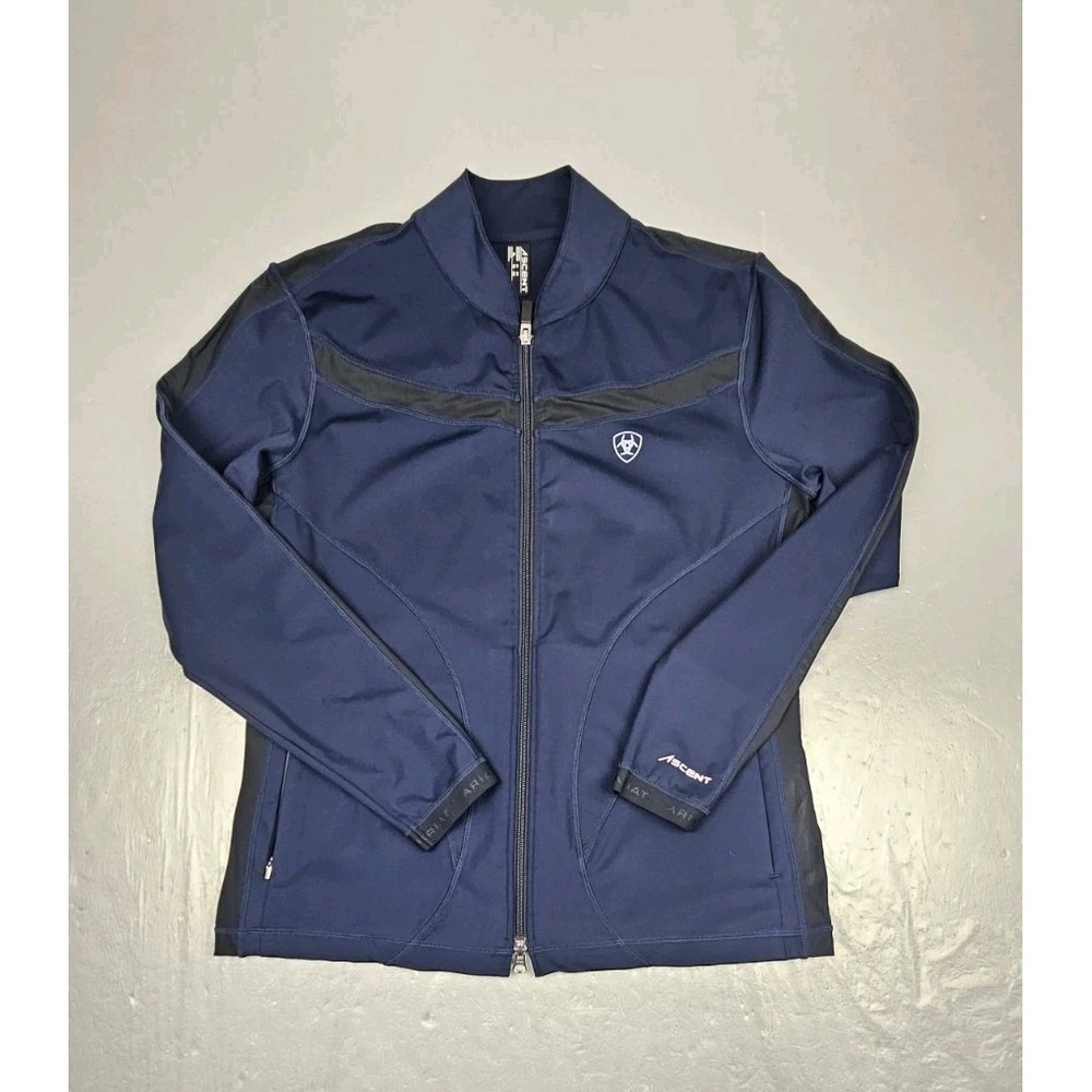 Ariat Ascent Jacket‎ Womens XL Navy Blue Full Zip Stretch Performance Equestrian